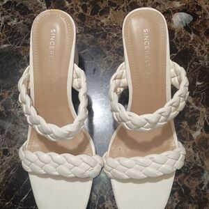 Sincerely Jules Cream Braided Heels
